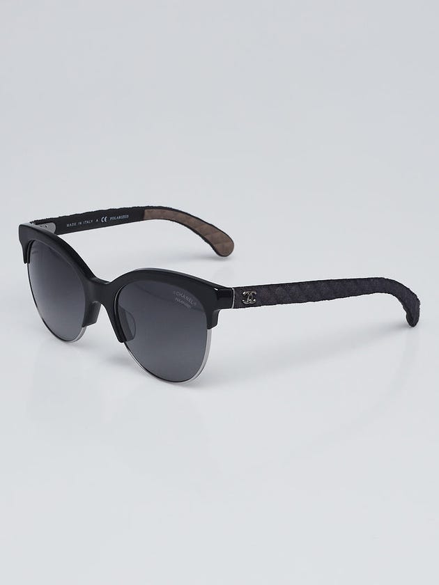 Chanel Black Plastic/Metal Cat Eye Frame Sunglasses 5342