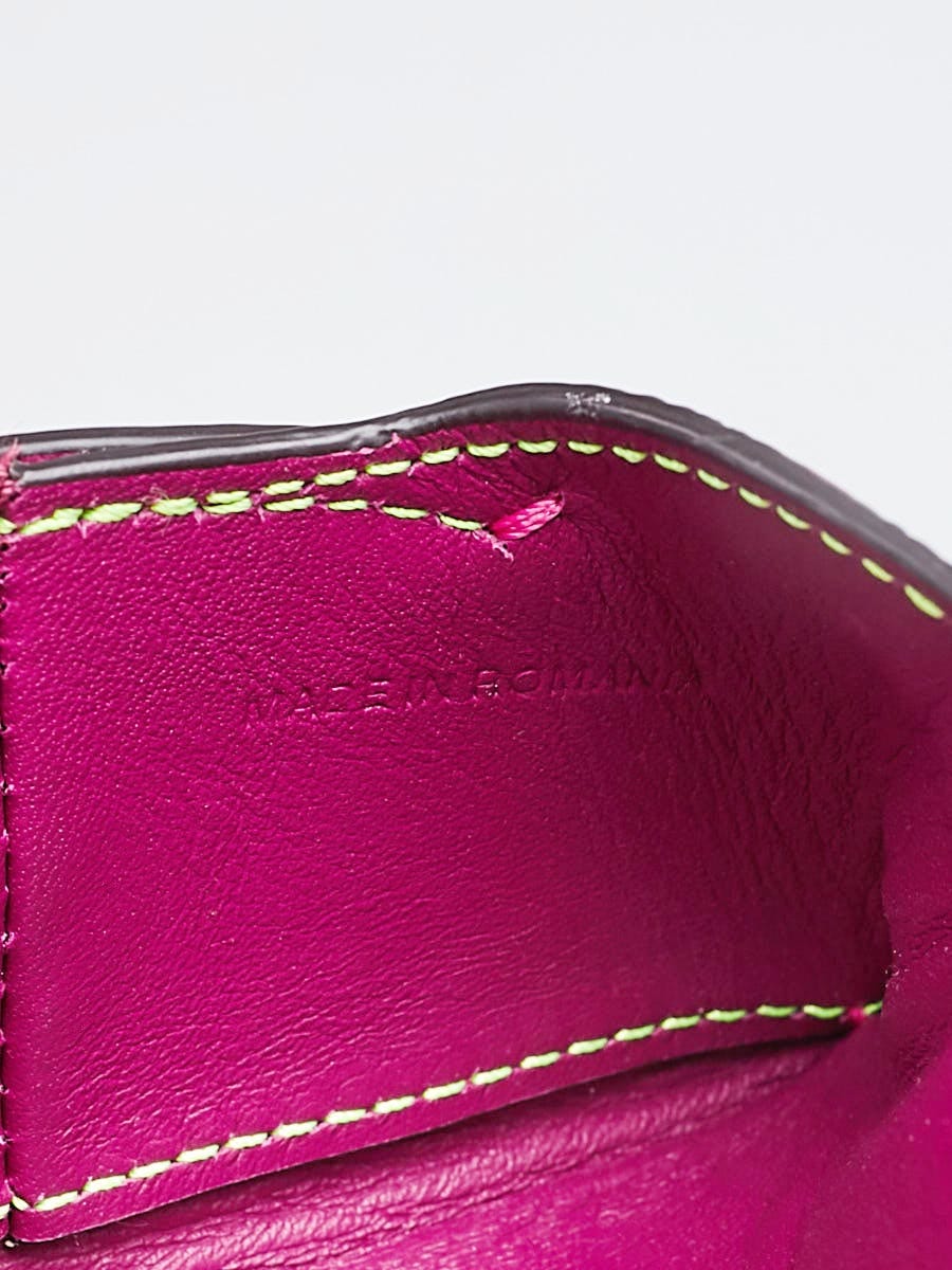 Burberry Parade Red Grained Leather Mayfield Card Case Wallet