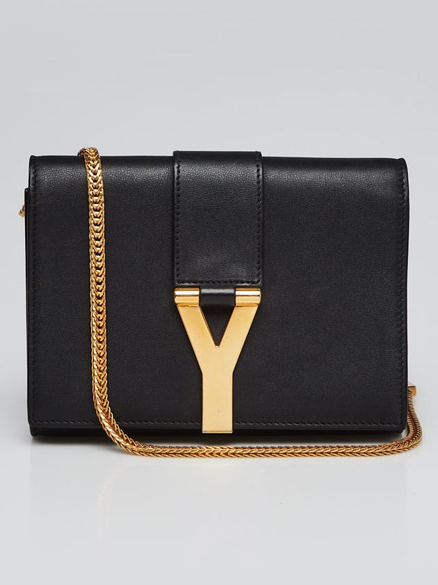 Yves Saint Laurent Black Calfskin Leather ChYc Mini Crossbody Bag