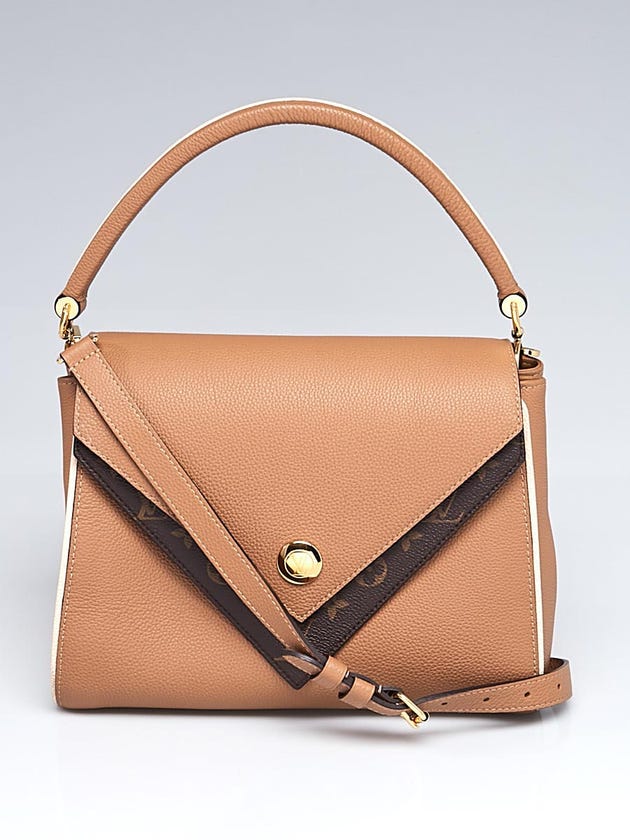 Louis Vuitton Sesame Leather and Monogram Coated Canvas Double V Bag