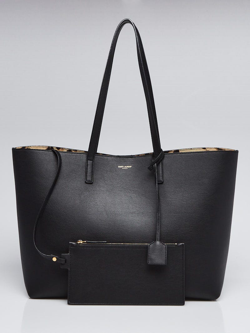 Saint laurent large sale leather shopper tote sale