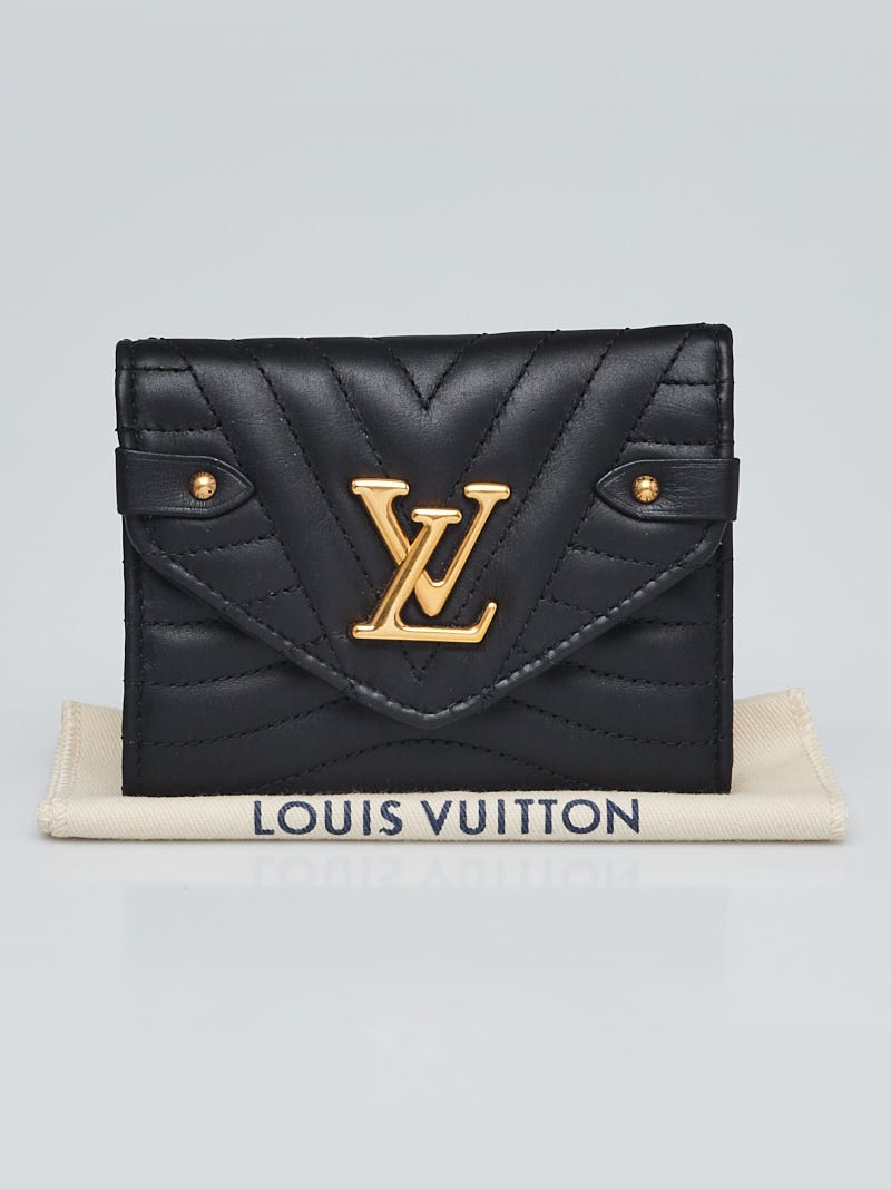 Louis Vuitton Black Leather New Wave Compact Wallet - Yoogi's Closet