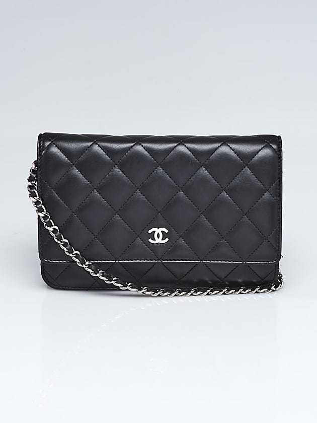 Chanel Black Quilted Lambskin Leather Classic WOC Clutch Bag