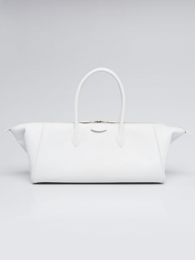 Hermes 35cm White Epsom Leather Paris-Bombay Short Bag