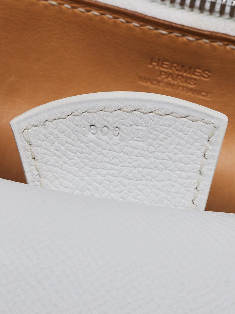 Hermes 35cm White Epsom Leather Paris-Bombay Short Bag | Yoogi's
