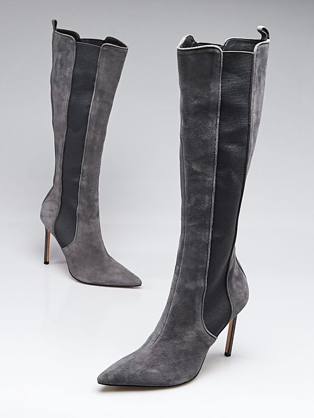 Manolo Blahnik Grey Suede Tungadehi Boots Size 7/37.5