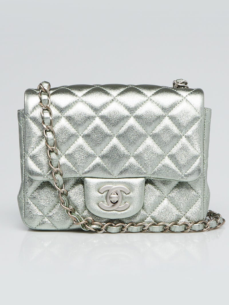 Chanel Green Quilted Lambskin Leather Classic Square Mini Flap Bag - Yoogi's  Closet