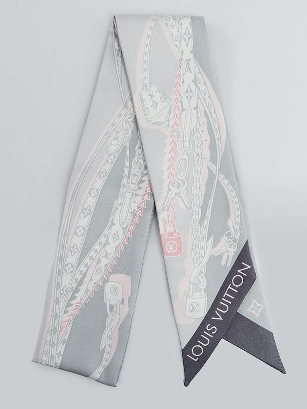 Louis Vuitton Pink/Grey Silk Monogram BB Bandeau Scarf