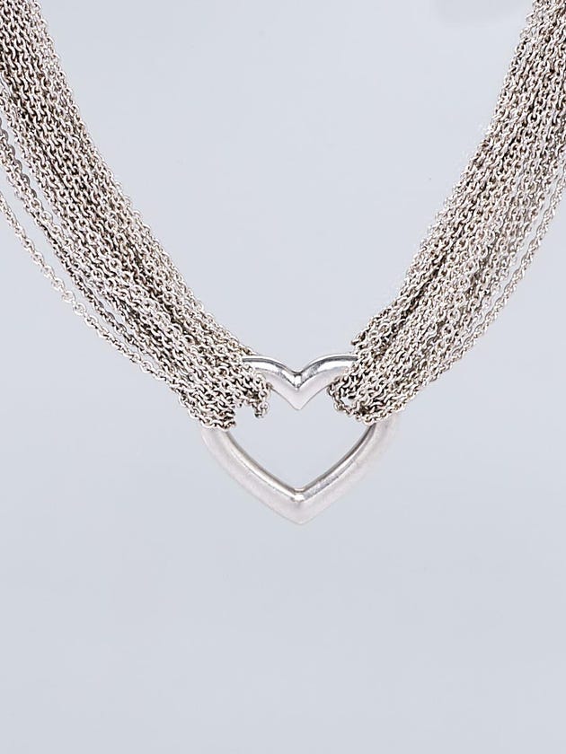Tiffany & Co. Sterling Silver Ten Row Heart Toggle Necklace