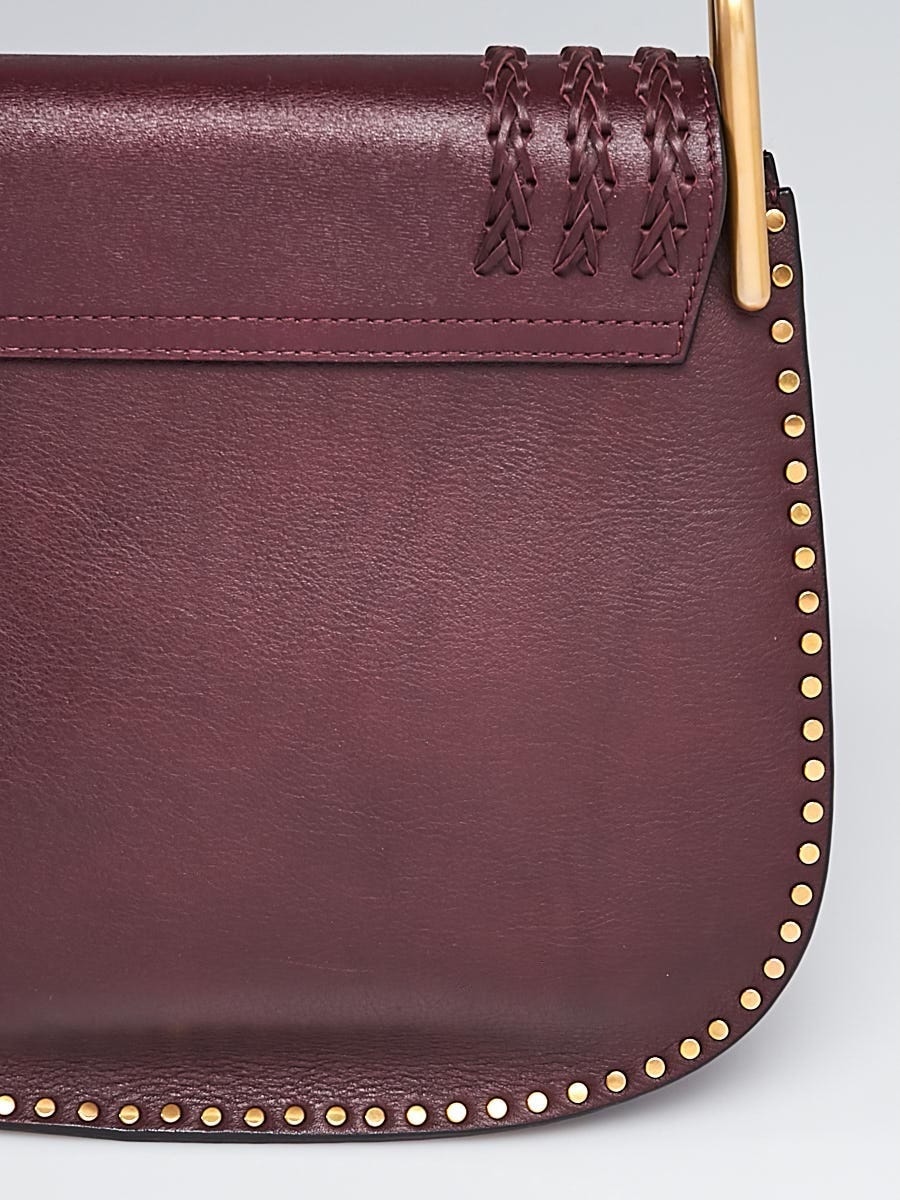 Chloe Dark Purple Braided Leather Medium Hudson Bag | Yoogi's Closet