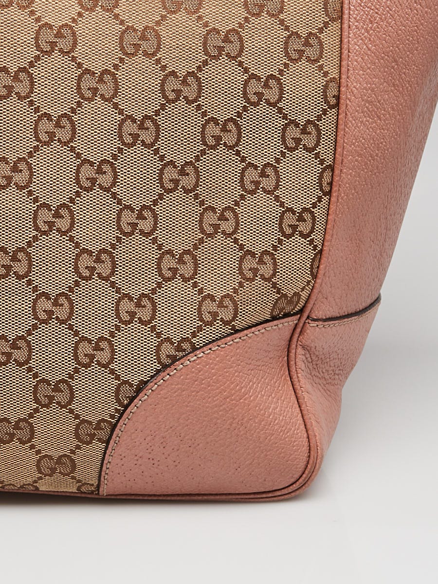 Gucci Bree Monogram GG Canvas Tote Small Beige/Pink in Leather/Canvas with  Gold-tone - US