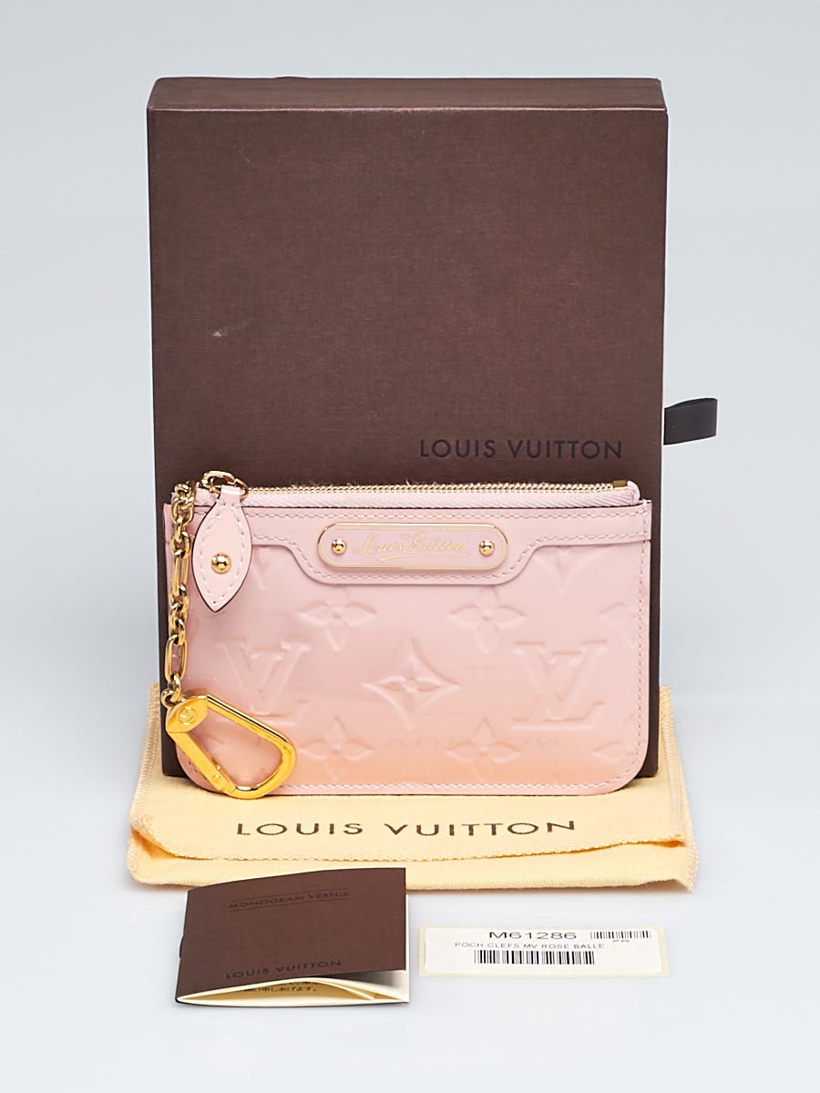 Louis Vuitton Rose Ballerine Monogram Vernis Pochette Cles Key and Change  Holder - Yoogi's Closet