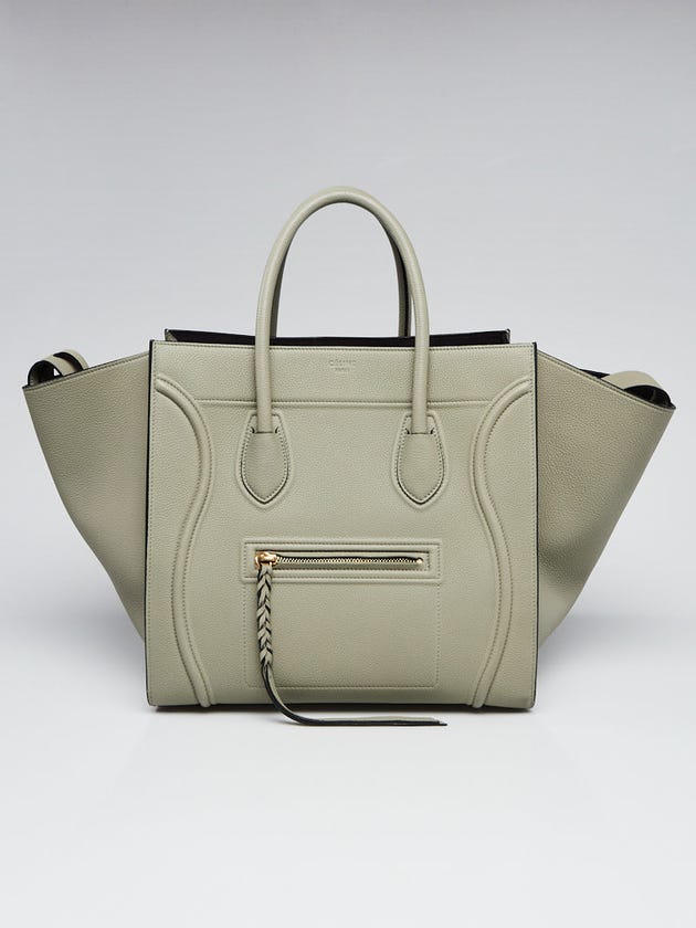 Celine Grey Calfskin Leather Medium Phantom Luggage Tote Bag