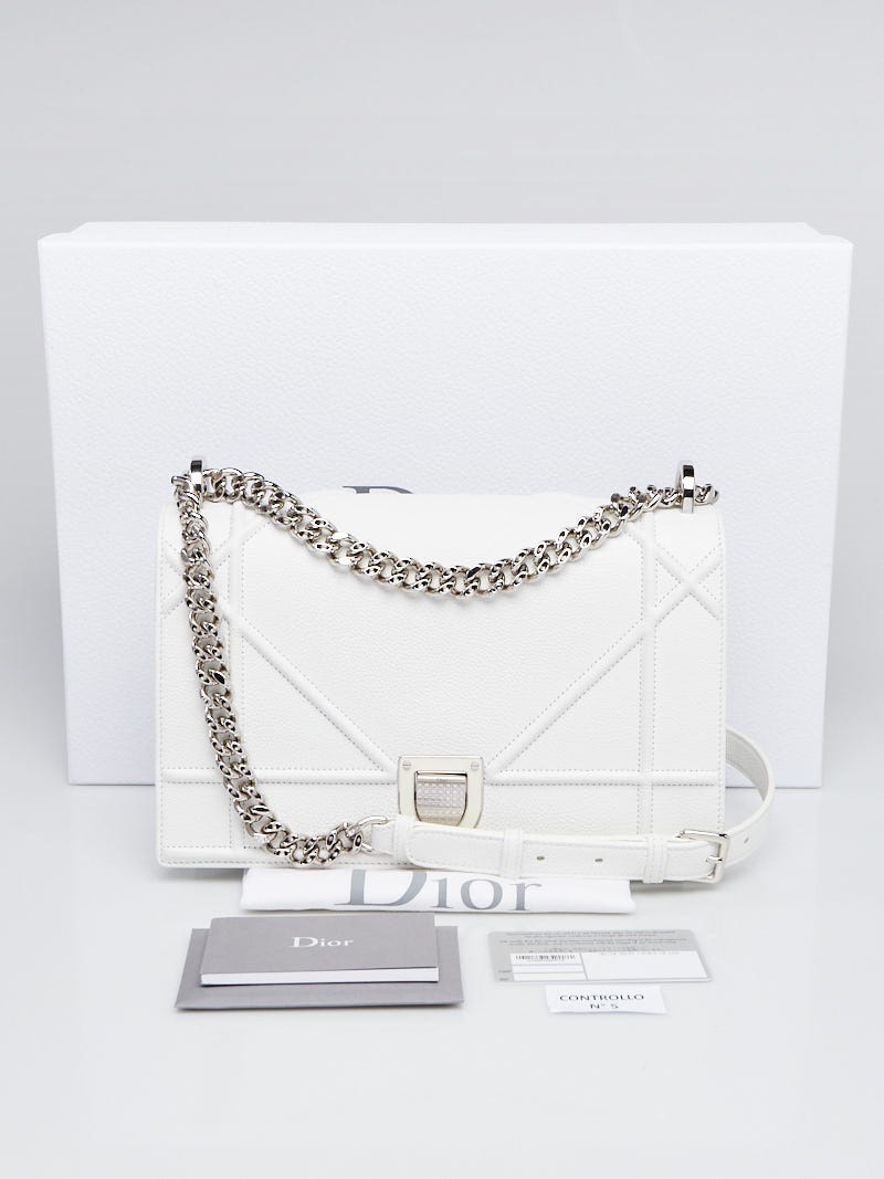 100% Authentic Dior Diorama Flap Bag Grained Calfskin Black Medium