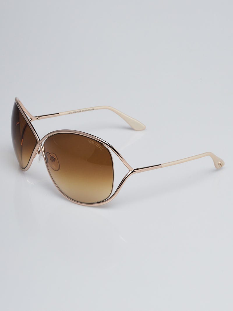 Tom Ford Rose Gold Metal Frame Gradient Tint Miranda Sunglasses- TF130 -  Yoogi's Closet