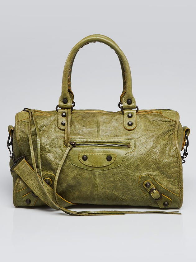 Balenciaga Light Olive Lambskin Leather Maxi Twiggy Bag