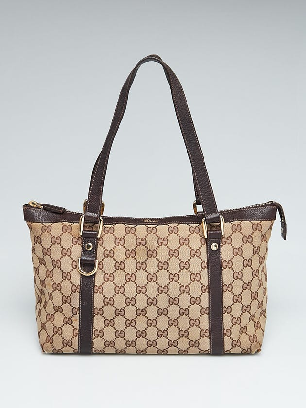 Gucci Beige/Ebony GG Canvas Abbey Medium Tote Bag