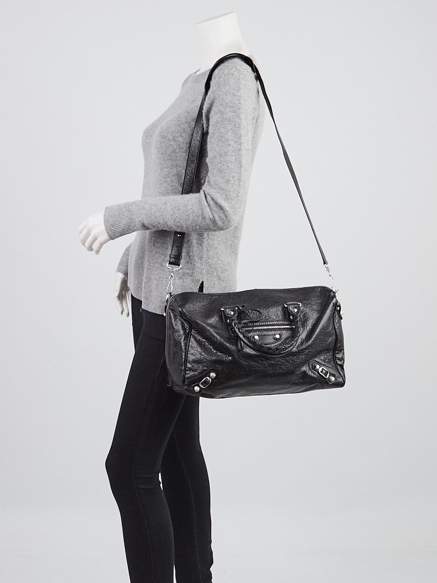 Balenciaga Black Lambskin Leather Polly Bag - Yoogi's