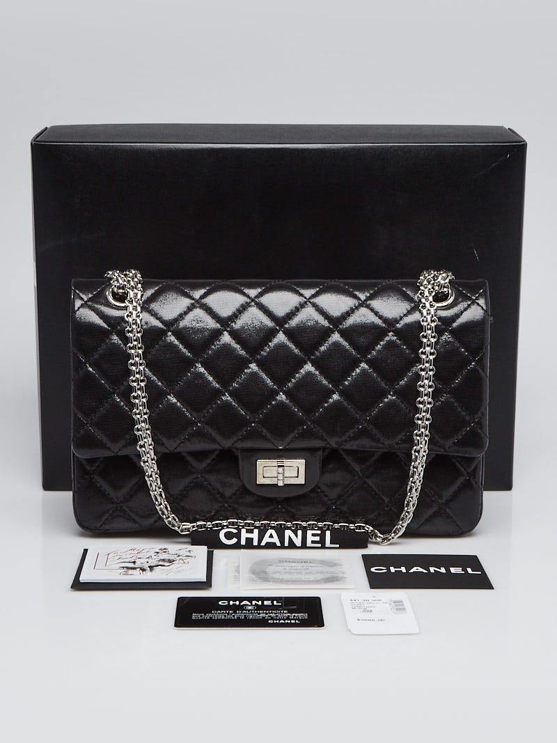 Chanel Black 2.55 Reissue Quilted Iridescent Calfskin Leather 226 Jumbo Flap  Bag - Yoogi's Closet