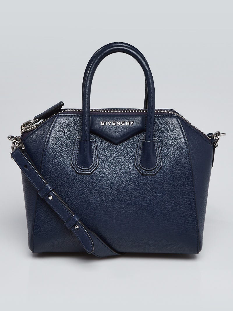 Givenchy Blue Sugar Goatskin Leather Mini Antigona Bag