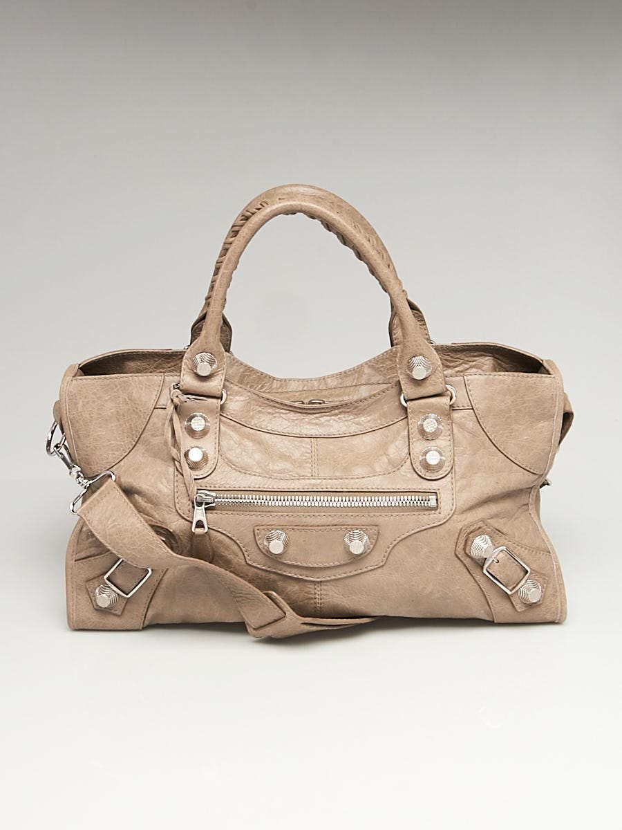 Balenciaga Papyrus Lambskin Leather Giant 21 Silver Part Time Bag