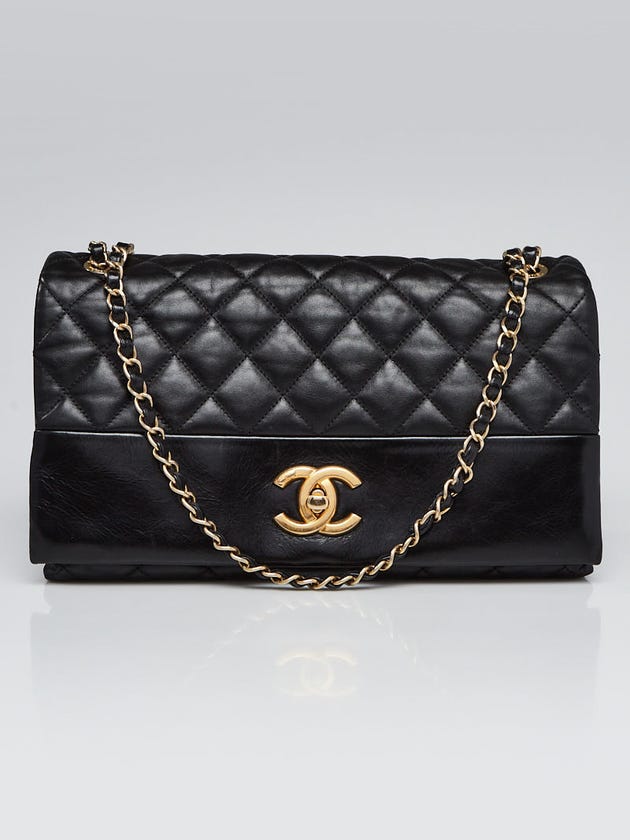 Chanel Black Quilted Leather Soft Elegance Jumbo Flap Bag