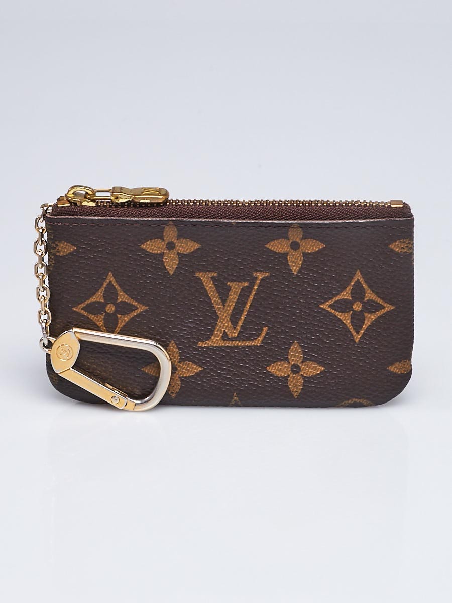 LOUIS VUITTON Monogram Canvas Pochette Key Cles Coin Case Brown