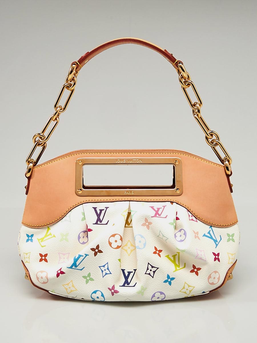 Louis Vuitton White Monogram Multicolore Judy PM Bag - Yoogi's Closet