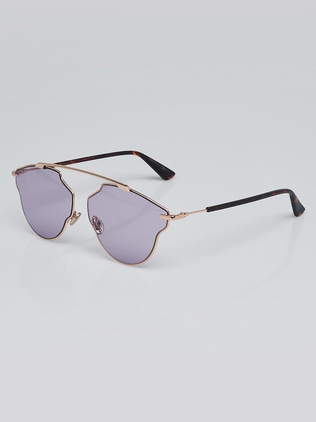 Christian Dior Goldtone Metal Pink Lens So Real Pop Sunglasses