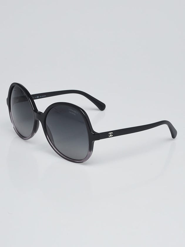 Chanel Black/Grey Gradient Plastic Oversized Round Sunglasses - 5351