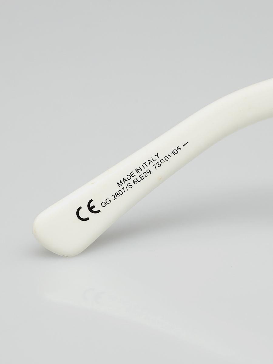Gucci White/Silver Crystal GG Logo Sunglasses 2807/S
