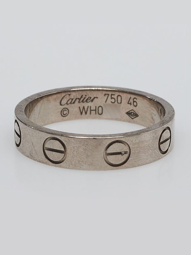 Cartier 18k White Gold LOVE Ring Size 4/46