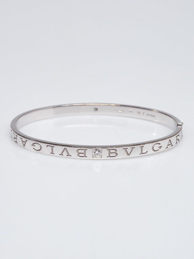 Bvlgari 18k White Gold and Diamond Bvlgari Bangle Bracelet