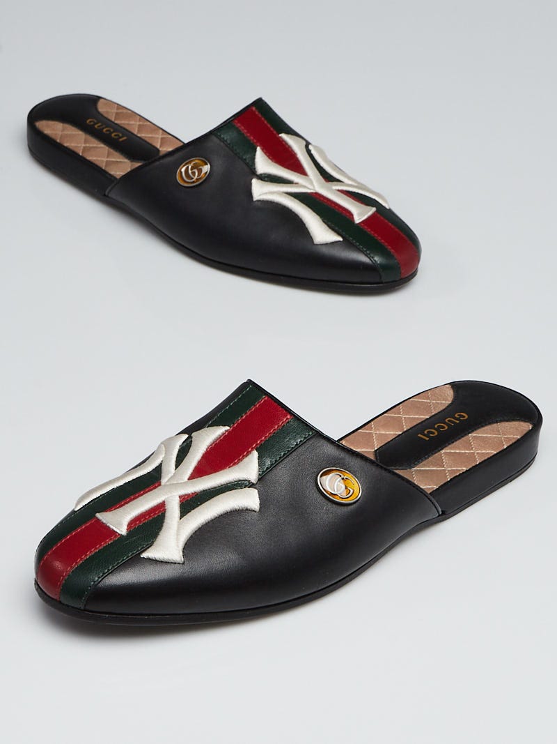 Gucci NY Yankees Leather Slippers