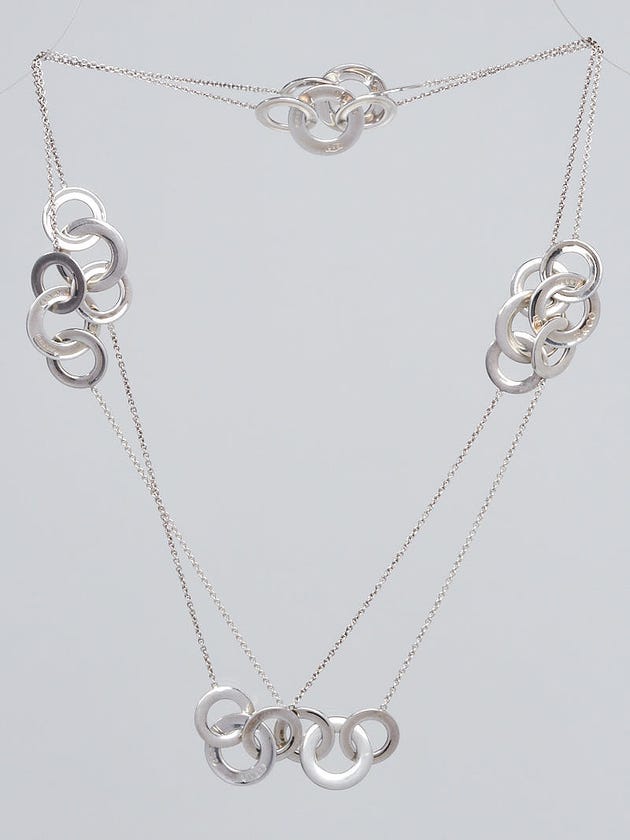 Tiffany & Co. 38" Sterling Silver Interlocking Circles 1837 Long Necklace