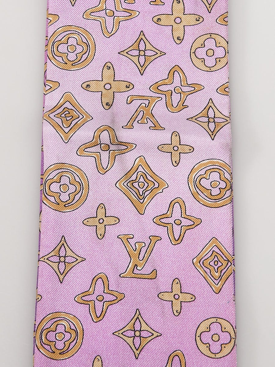 Louis Vuitton Pink Monogram Map Silk Bandeau Scarf - Yoogi's Closet