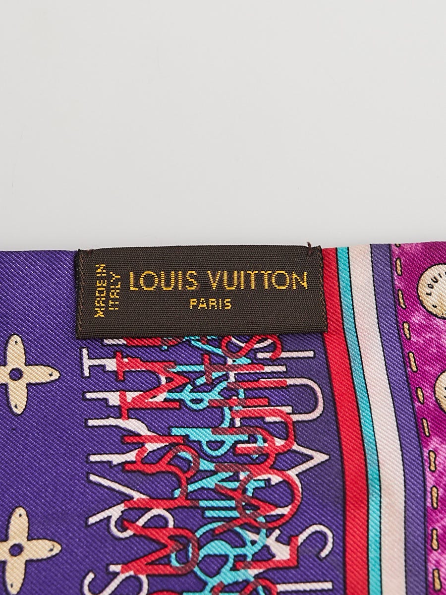 Louis Vuitton Purple Monogram Print Silk Bandeau Scarf - Yoogi's