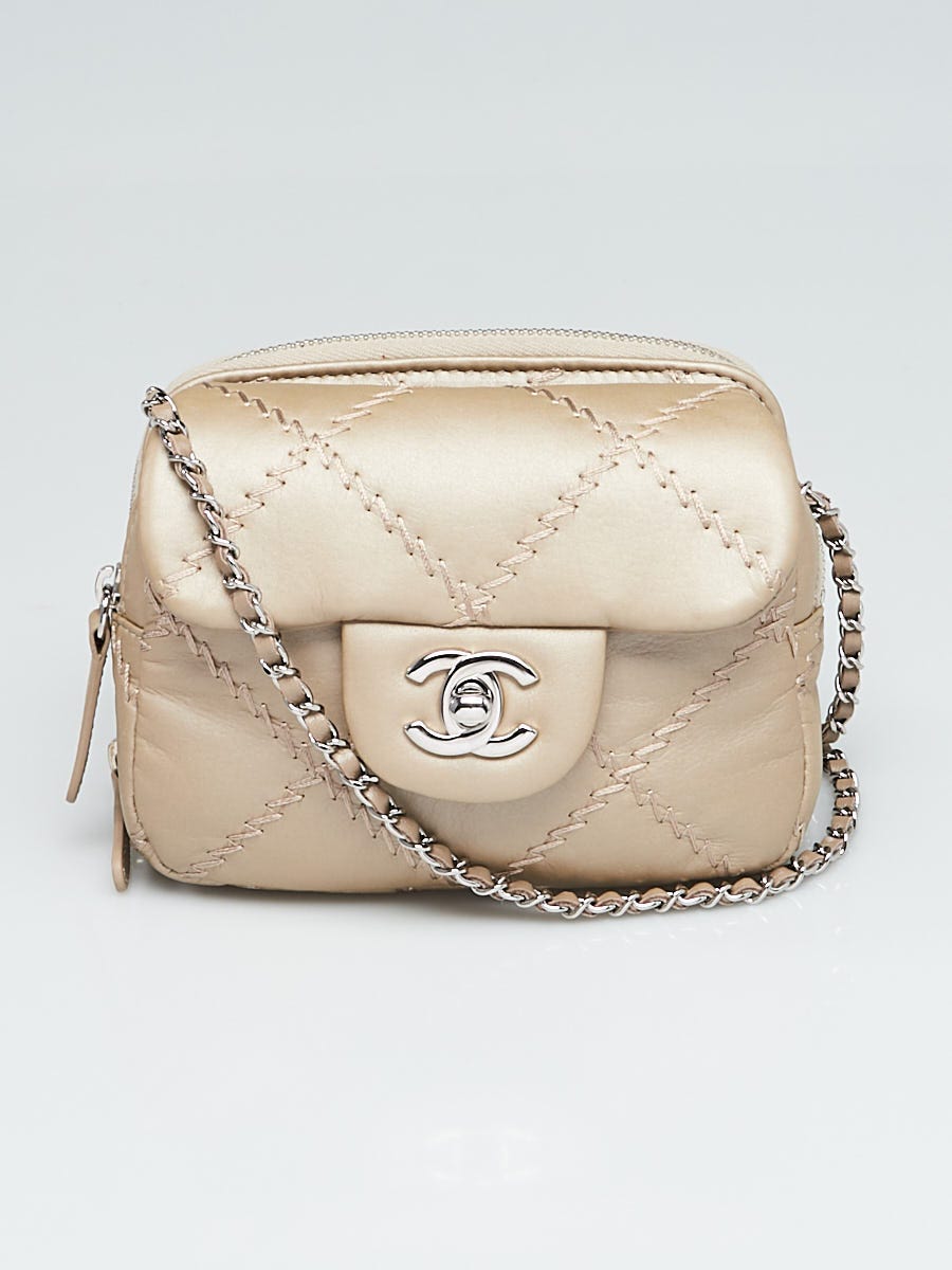Chanel Dark Silver Quilted Leather Ultimate Stitch WOC Mini Flap Bag - Yoogi's  Closet