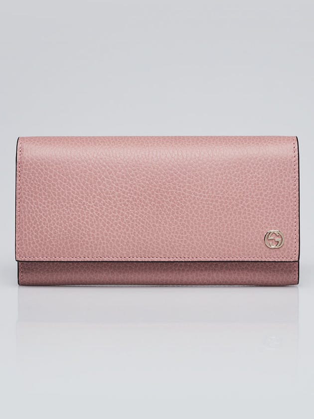 Gucci Pink Leather Interlocking G Long Wallet