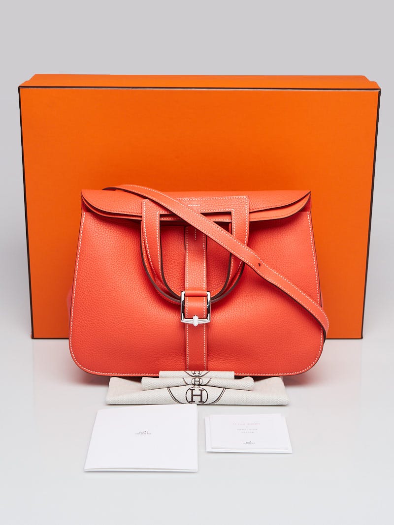 Hermes Poppy Halzan 31cm in Clemence, Palladium Hardware – CovetThy