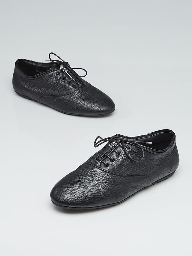 Yves Saint Laurent Black Leather Zip Sneakers Size 6.5/37
