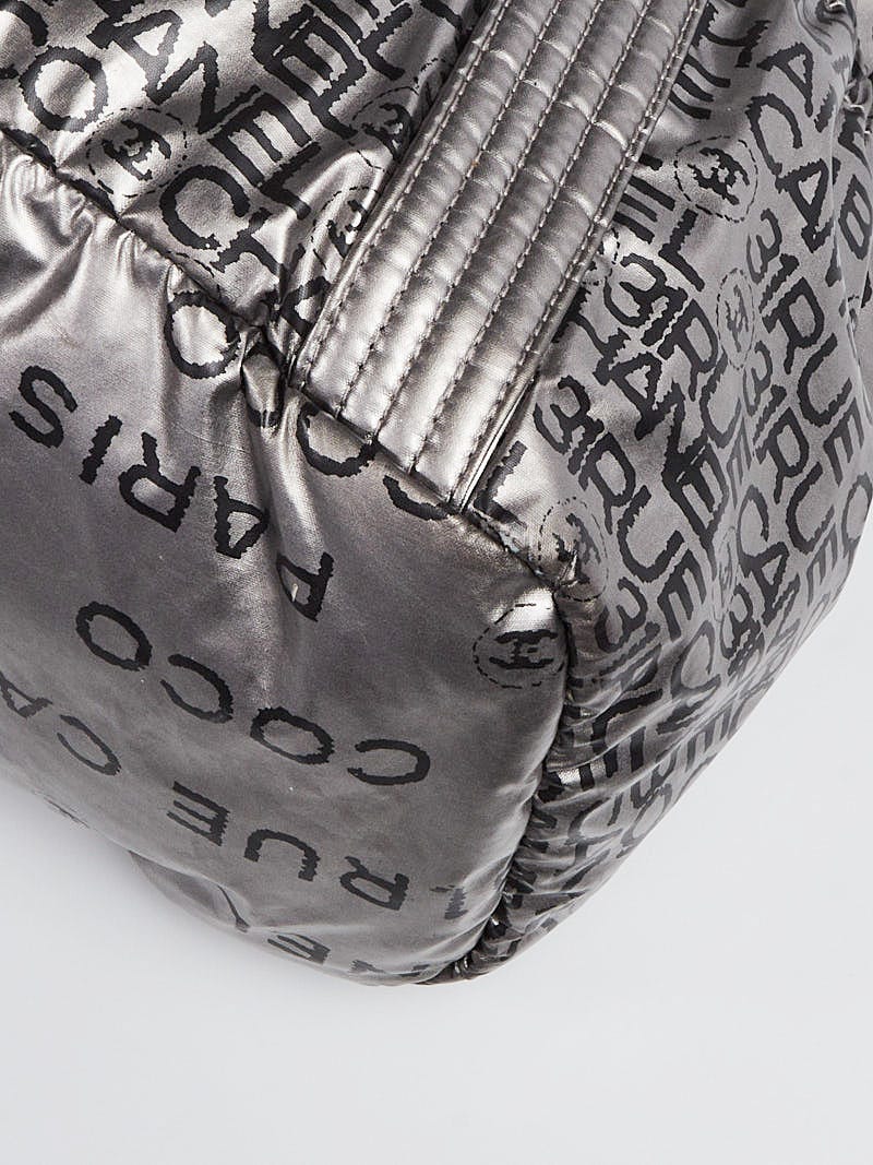 Chanel Silver/Black Metallic Coated Canvas Unlimited Ligne Shoulder Bag -  Yoogi's Closet