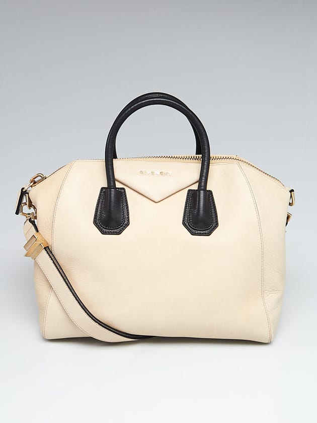 Givenchy Off White Calfskin Leather Medium Antigona Bag