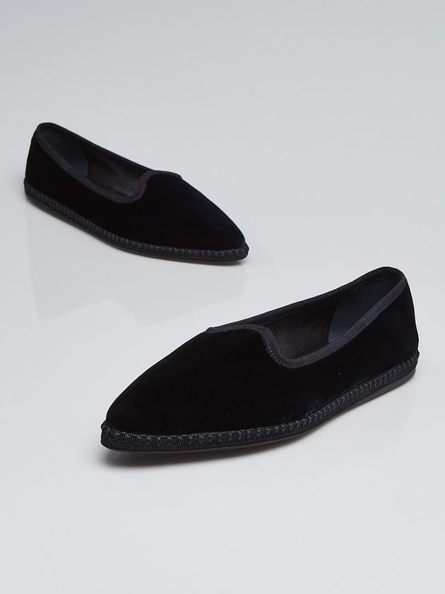 Prada Dark Blue Velvet Loafers Size 4.5/35