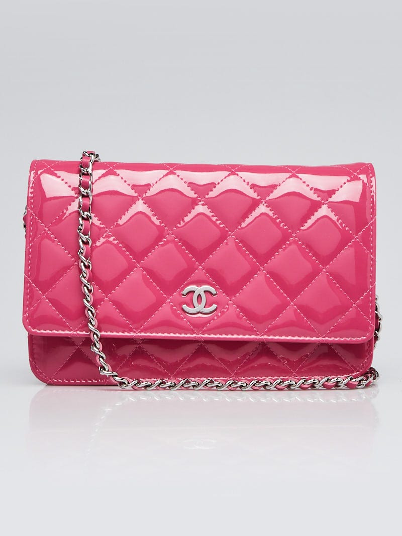 CHANEL WOC Quilted Leather Crossbody Wallet Fuchsia Pink