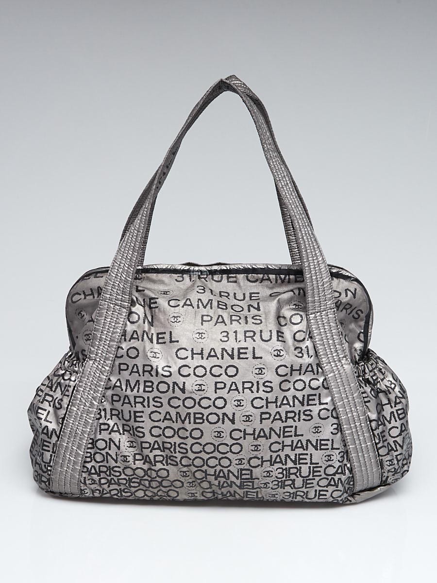 Chanel Silver/Black Metallic Coated Canvas Unlimited Ligne Shoulder Bag -  Yoogi's Closet
