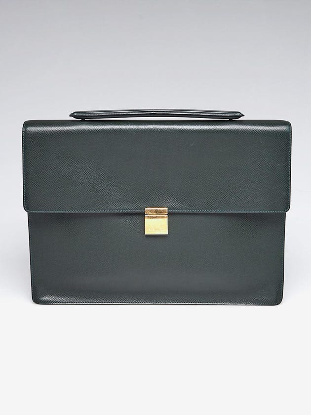 Louis Vuitton Epicea Green Taiga Porte-Document Angara Briefcase Bag