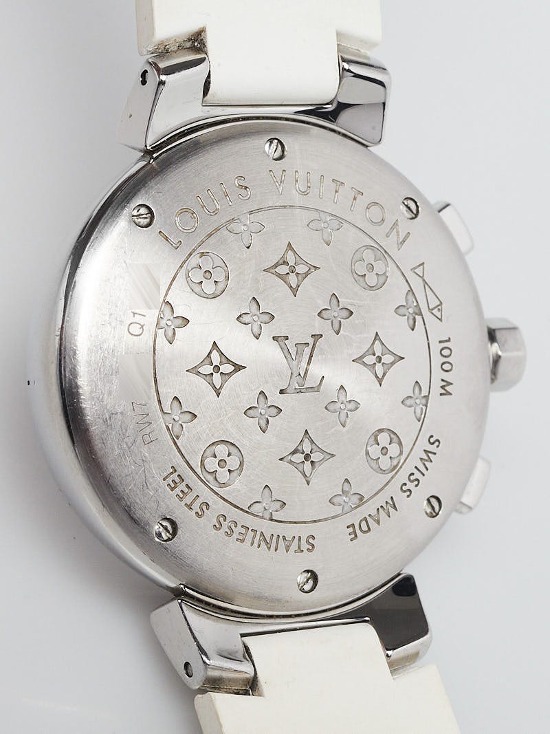 Louis Vuitton 34mm White Tambour Lovely Cup Flyback Chronograph