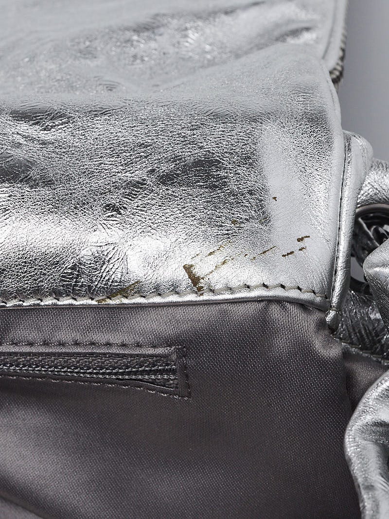 Chanel Metallic Silver Checked Leather CC Hollywood Chanel Metallic Silver Checked Leather CC Hollywood