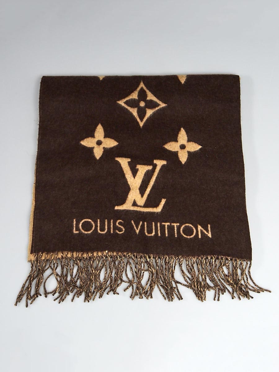 Louis Vuitton Beige/Taupe Monogram Cashmere Reykjavik Scarf - Yoogi's Closet
